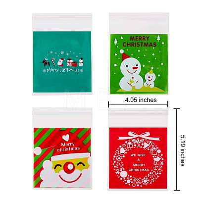 400 Pcs 4 Styles Self-Adhesive Christmas Candy Bags JX061A-1