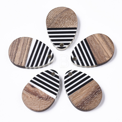 Resin & Walnut Wood Pendants RESI-T035-12-1