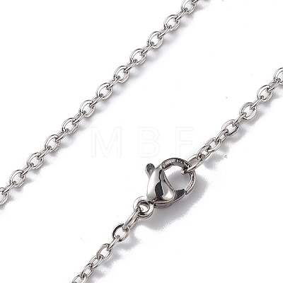 304 Stainless Steel Cable Chain Necklace for Men Women NJEW-K245-024D-1