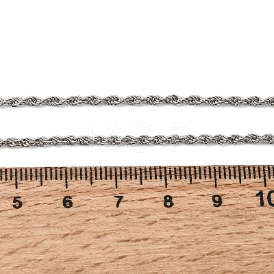 2MM Unisex 304 Stainless Steel Rope Chain Necklaces NJEW-P395-16P-1