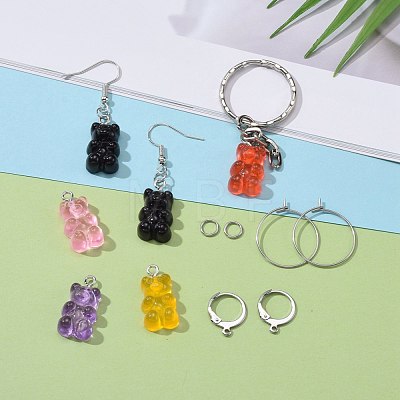 DIY 40Pairs Bear Resin Earrings Kits DIY-LS0001-01-1