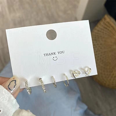 3 Pairs Anti-Tarnish Exquisite 925 Sterling Silver Stud Earrings Sets for Girls Women WG93702-29-1