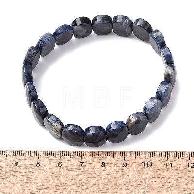 Natural Sodalite Faceted Beaded Stretch Bracelets for Women BJEW-K251-07C-1