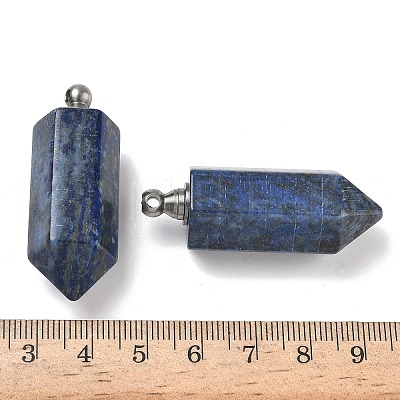 Natural Lapis Lazuli Perfume Bottle Pendants G-H332-09P-04-1
