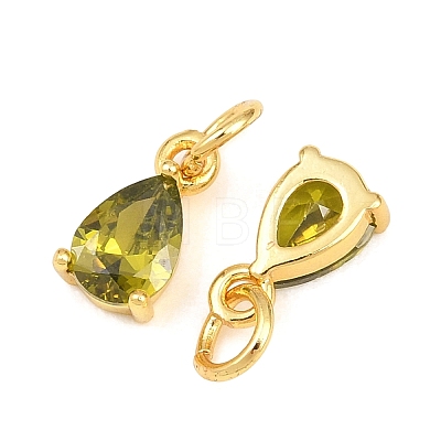 Brass Pave Cubic Zirconia Charms KK-K340-51G-06-1