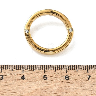 304 Stainless Steel Micro Pave Cubic Zirconia Finger Rings for Women RJEW-F205-01E-G-1