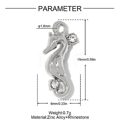 Zinc Alloy with Crystal Rhinestone Charms RB-OY001-68P-1