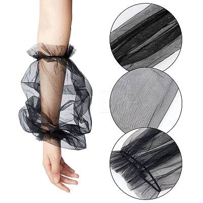 Gauze Lace Arm Sleeves AJEW-WH0248-29A-1