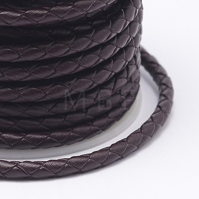 Braided Cowhide Leather Cord NWIR-N005-01I-4mm-1