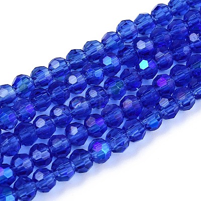 Electroplate Transparent Glass Beads Strands EGLA-A035-T4mm-L21-1