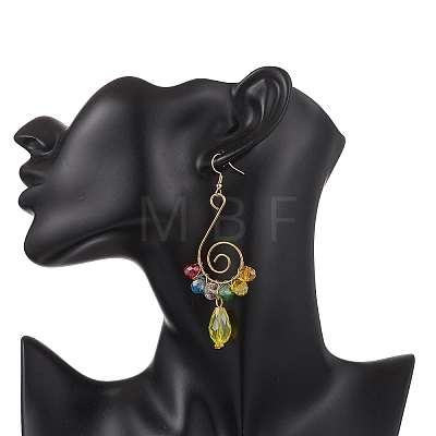 Vortex Spiral Glass Dangle Earrings EJEW-JE06861-1