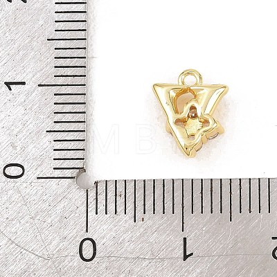 Brass Micro Pave Clear Cubic Zirconia Charms KK-Z151-18G-V-1