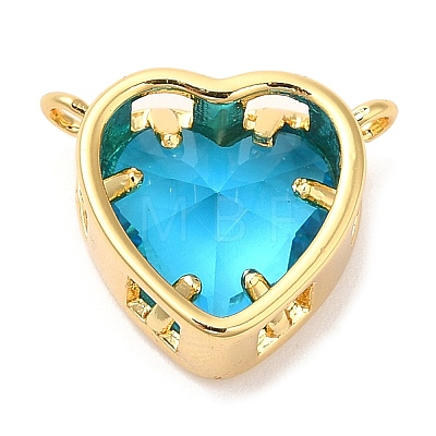 Real 18K Gold Plated Brass Heart Charms KK-D027-18G-1