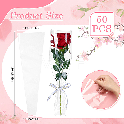 Transparent PE Cone Flower Sleeves ABAG-FZC0002-001A-1