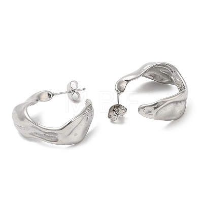 Non-Tarnish 304 Stainless Steel Irregular Twist Stud Earrings EJEW-B026-02P-1