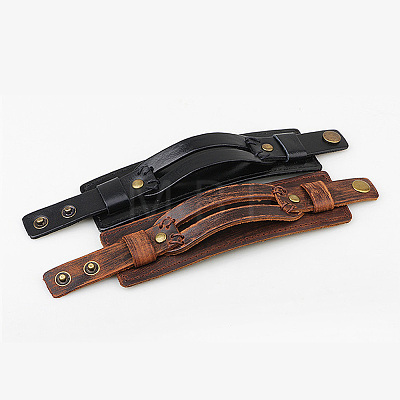 1Pc Cowhide Cord Wide Cord Bracelets BJEW-CL0001-07A-1