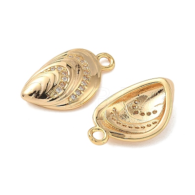 Ocean Brass Micro Pave Clear Cubic Zirconia Charms KK-B160-42G-05-1