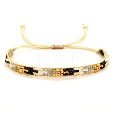 Colorful Glass Seed Bead Braided Bracelets for Women QJ1437-1-1