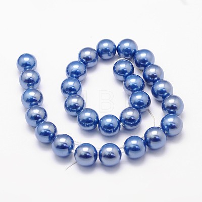 Shell Pearl Beads Strands X-BSHE-E008-8mm-04-1