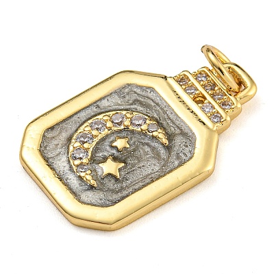 Rack Plating Brass Micro Pave Cubic Zirconia Pendants KK-G513-73A-05G-1