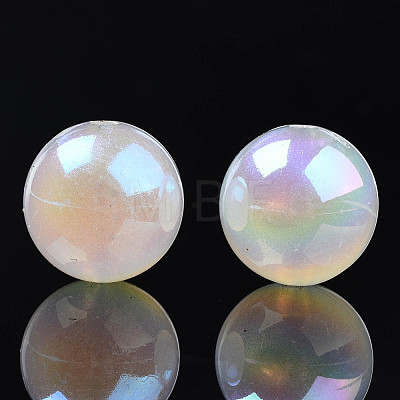 Rainbow Iridescent Plating Acrylic Beads PACR-S221-008B-02-1