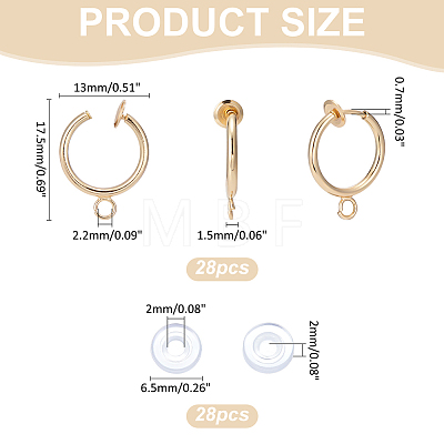 28Pcs Brass Clip-on Hoop Earring Findings KK-ME0001-30G-1