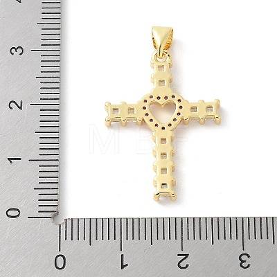 Brass Micro Pave Cubic Zirconia Pendants KK-P294-06G-1