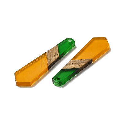 Opaque Resin & Walnut Wood Pendants RESI-D060-B-1