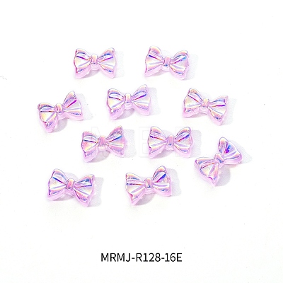 Electroplated Bowknot Resin Cabochons MRMJ-R128-16E-1