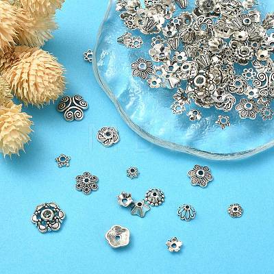 30G Tibetan Style Alloy Flower Bead Caps Sets TIBE-YW0001-30-1