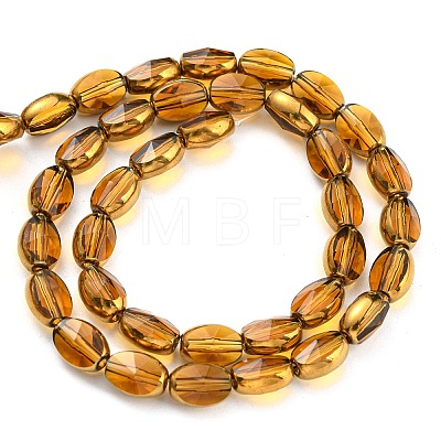 Electroplate Transparent Glass Beads Strands EGLA-G037-03A-HP03-1