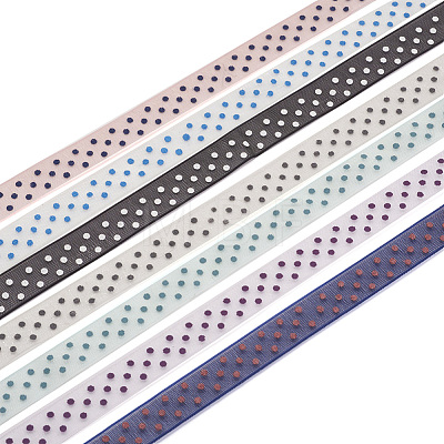  70 Yards 7 Colors Polka Dot Print Nylon Ribbons OCOR-TA0001-61-1