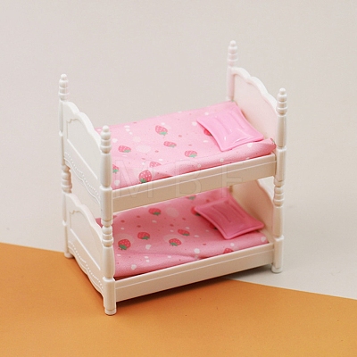 Mini Plastic Bunk Bed Miniature Ornaments PW-WG7342E-01-1