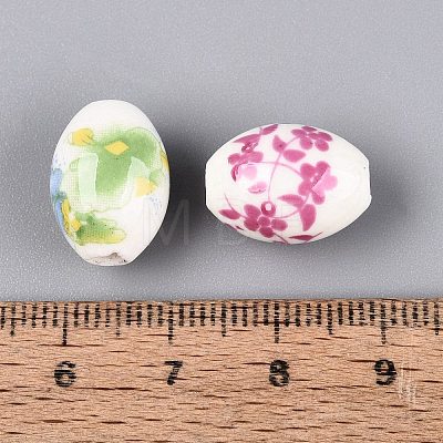 Printed Handmade Porcelain Beads PORC-Q007-13B-1