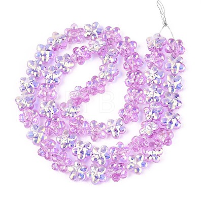 Transparency Electroplate Glass Beads Strands GLAA-T023-38A-05-1