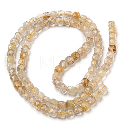 Natural Gold Rutilated Quartz Beads Strands G-A097-D02-05-1