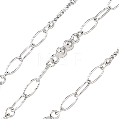 304 Stainless Steel Oval with Flat Round Link Chains CHS-H117-11P-1