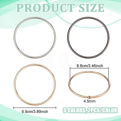 6Pcs 3 Colors Iron Bag Handles FIND-PH0038-61-1