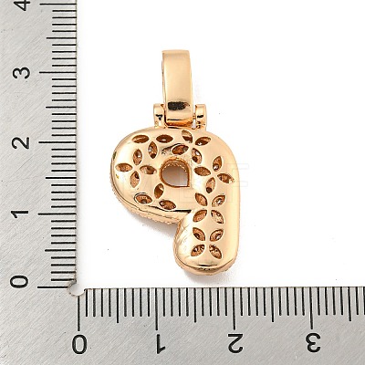 Brass Micro Pave Clear Cubic Zirconia Pendants KK-B099-01G-P-1