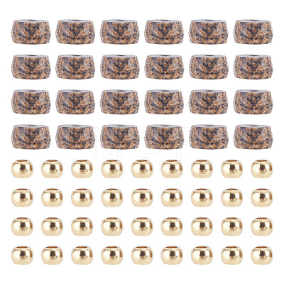 50Pcs Natural Picture Jasper Beads G-TAD0001-12-1