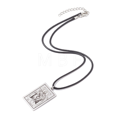 Tarot Card 201 Stainless Steel Pendant Necklaces NJEW-JN04496-04-1