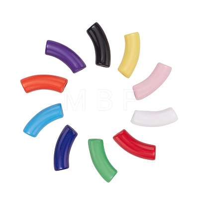 130g 10 Colors Opaque Acrylic Beads SACR-YW0001-27-1