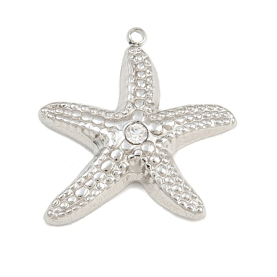 304 Stainless Steel with Crystal Rhinestone Pendants SA-CBABA5E-14P-1