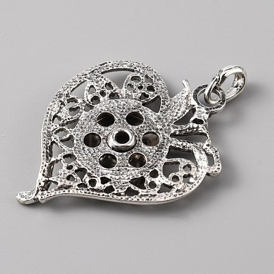 Alloy Rhinestone Hang Snap Base Pendant for Interchangeable Snap Charms Jewelry Making FIND-WH0045-87AS-1
