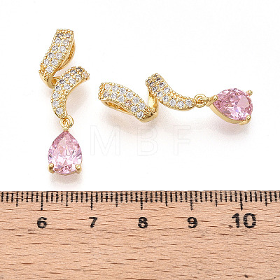 Brass Micro Pave Cubic Zirconia Pendants KK-T070-65B-1