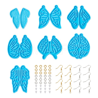 Mega Pet 7Pcs 7 Style Butterfly DIY Pendant Silicone Molds DIY-MP0001-15-1