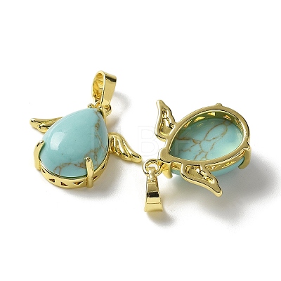 Synthetic Turquoise Pendants KK-F888-01G-22-1