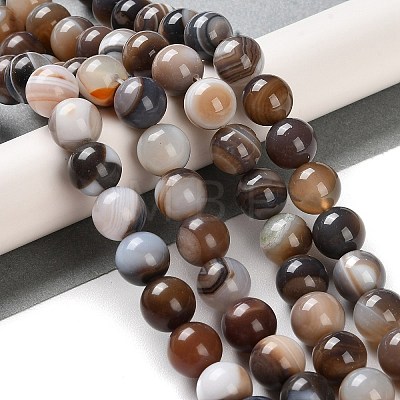 Natural Striped Agate/Banded Agate Beads Strands G-Z060-A01-C14-1