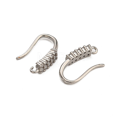 Rack Plating Brass Pave Cubic Zirconia Earring Hooks KK-O143-17P-1