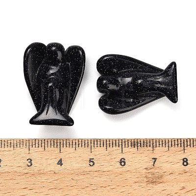 Synthetic Blue Goldstone Gemstone Carved Angle Figurines GG-CBA8396-A14-1